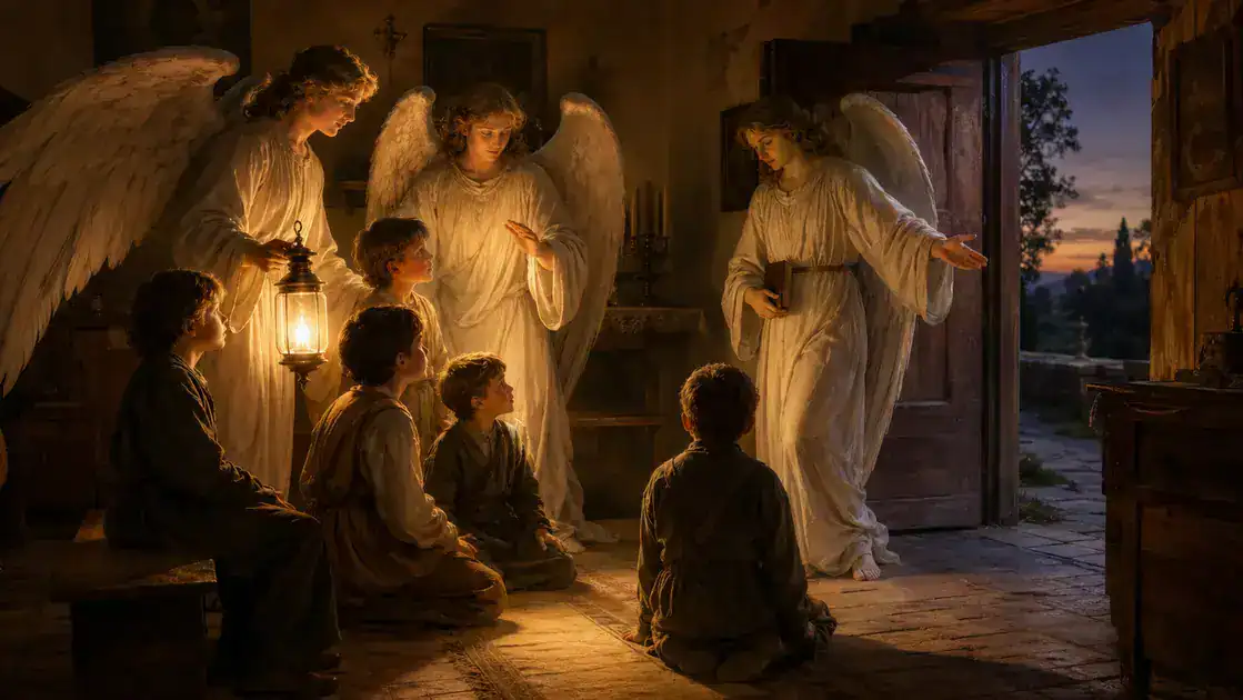 Angelic figures and their symbolic roles in his visions