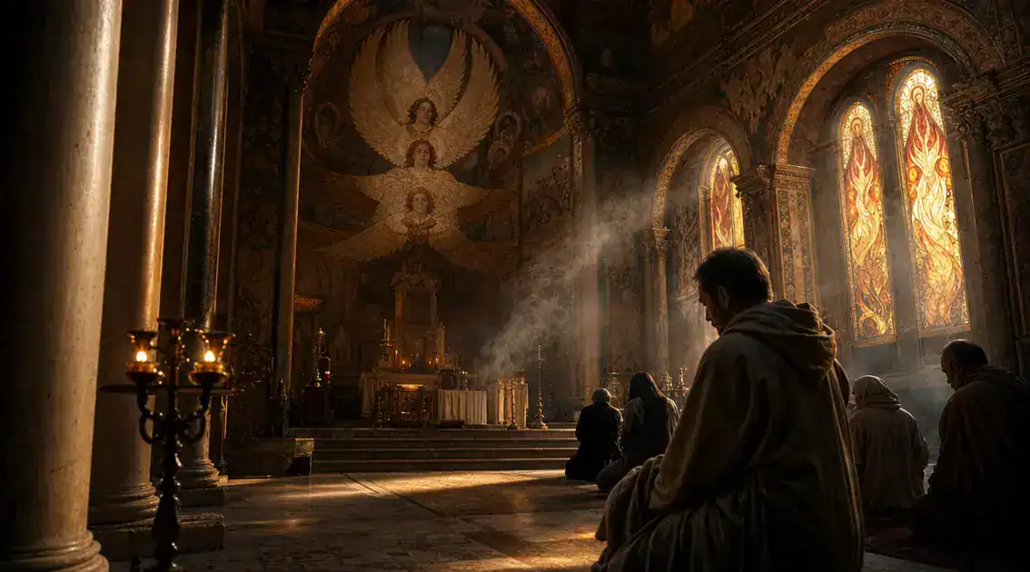 Liturgical and artistic traditions portraying seraphim and fire