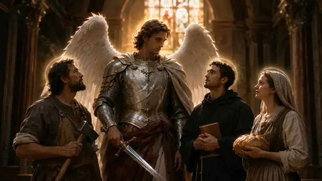 Popular examples: archangel Michael and patron saints