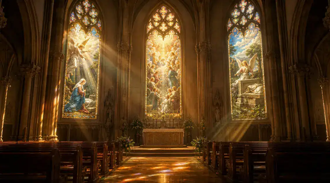 Stained glass angels: light, scripture, and catechesis