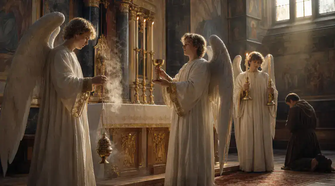 Symbol, gesture, and the priestly role of angels in liturgical art