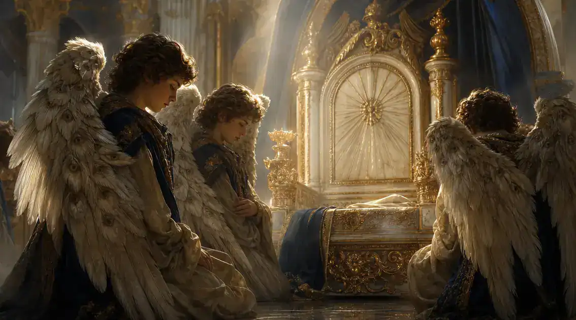 Symbolism and iconography: wings, eyes, and the living throne