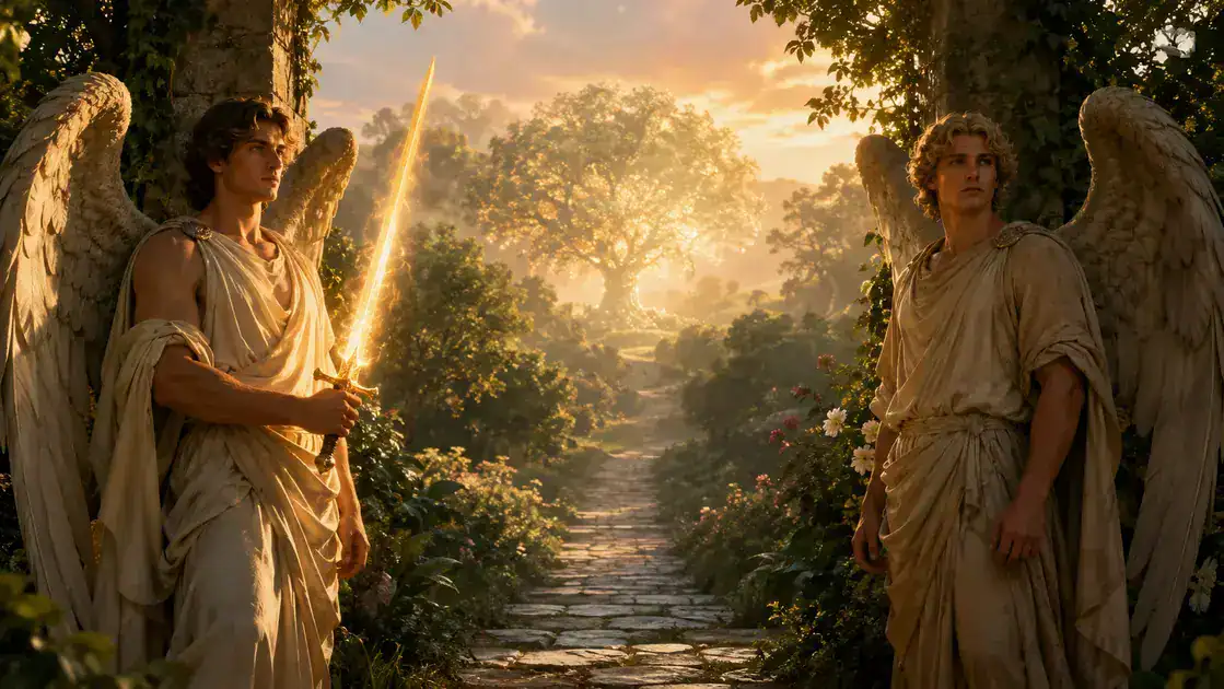 Symbolism of the flaming sword: guardianship and the path to life