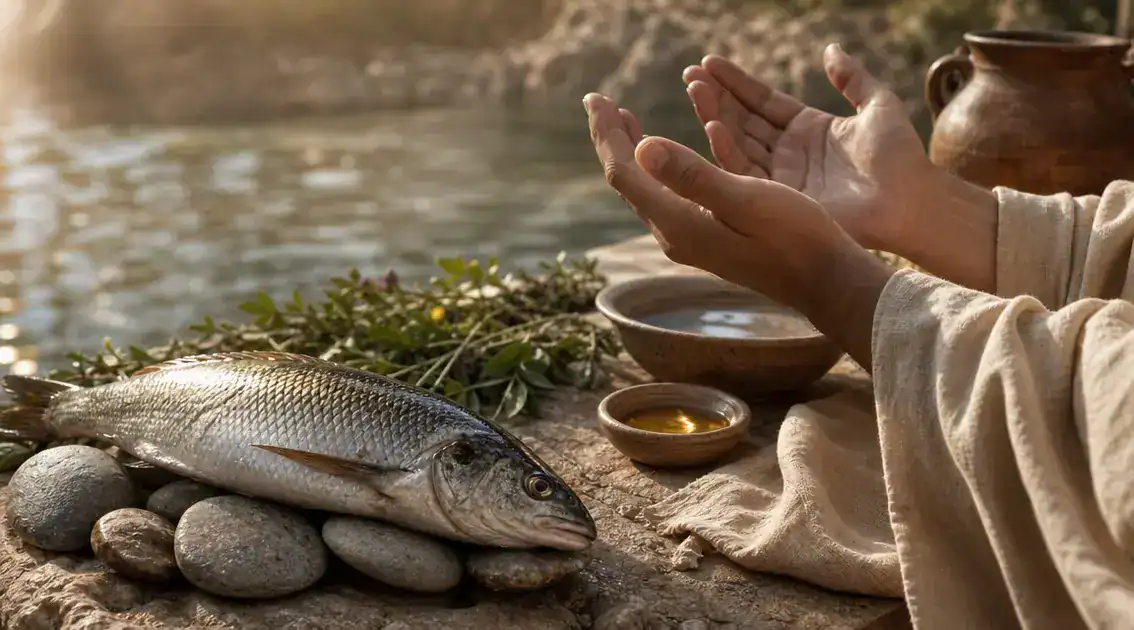 Symbols and rituals: fish, prayer, and sacramental echoes