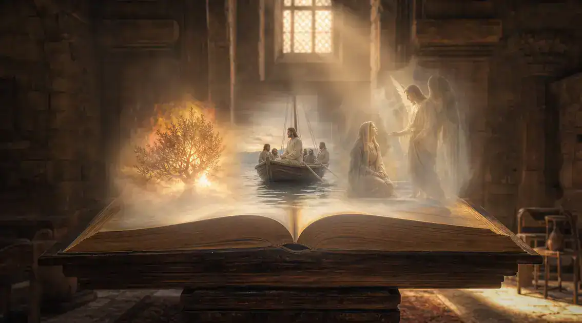 Stories where fear yields to divine presence in Scripture