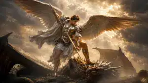 La batalla en el cielo del Apocalipsis 12: Miguel vence al dragón