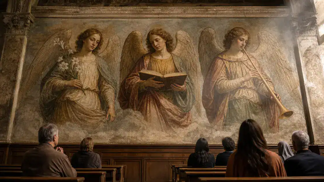 La iconografía angelical en sus frescos: símbolos y fuentes bíblicas