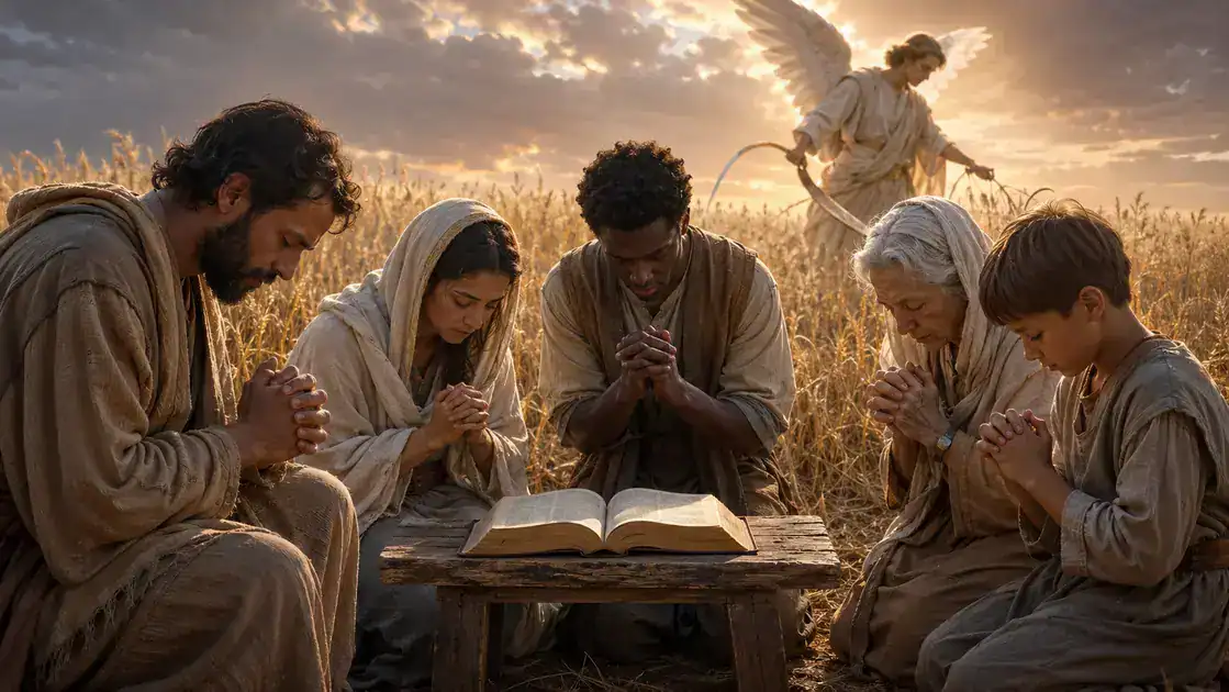 Práticas de oração e meditação inspiradas pela imagem do anjo colhendo a messe