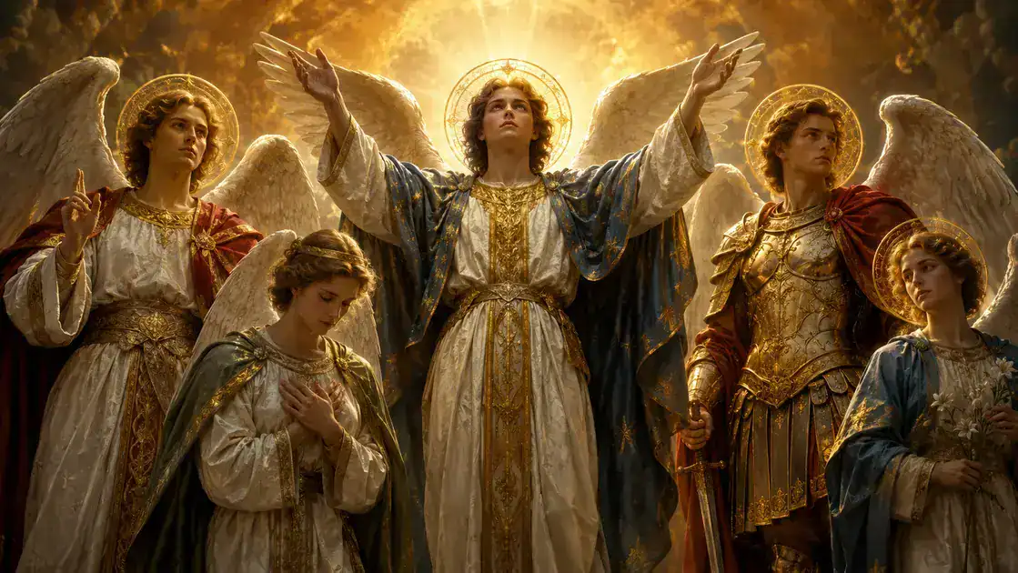 Simbologia das cores, gestos e vestes angelicais