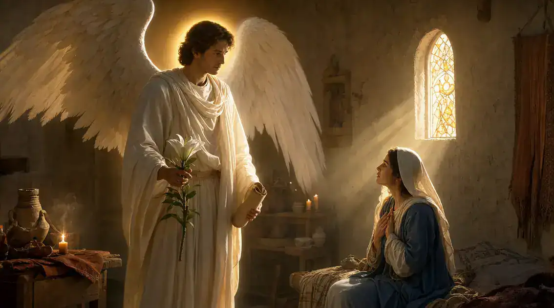 São Gabriel na Bíblia: anúncios e símbolos